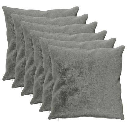 Cushion Cover 6 pcs HEERLEN Dark Grey 55 x 55 cm Flannel