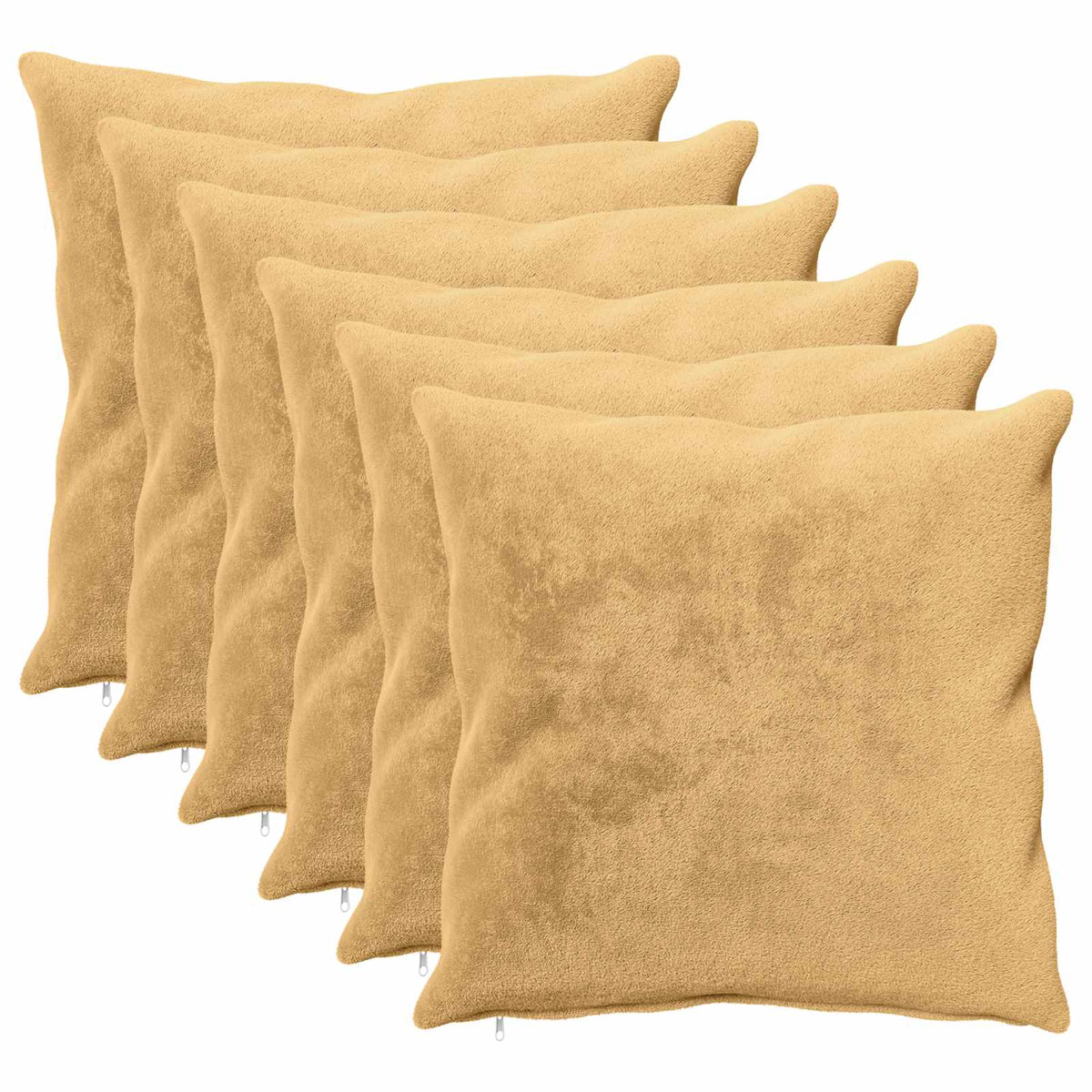 Cushion Cover 6 pcs HEERLEN Taupe 55 x 55 cm Flannel