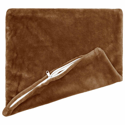 Cushion Cover 2 pcs HEERLEN Light Brown 55 x 55 cm Flannel