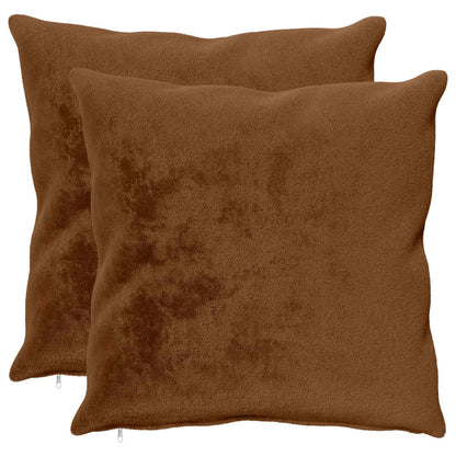 Cushion Cover 2 pcs HEERLEN Light Brown 55 x 55 cm Flannel