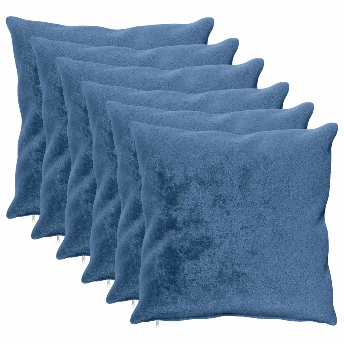 Cushion Cover 6 pcs HEERLEN Light Blue 55 x 55 cm Flannel