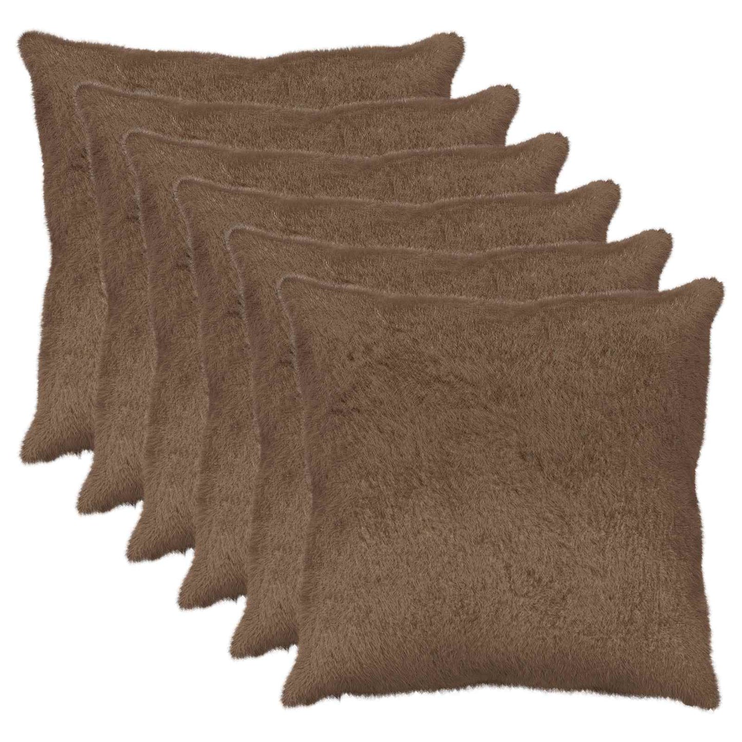 Cushion Cover 6 pcs HEERLEN Light Brown 55 x 55 cm