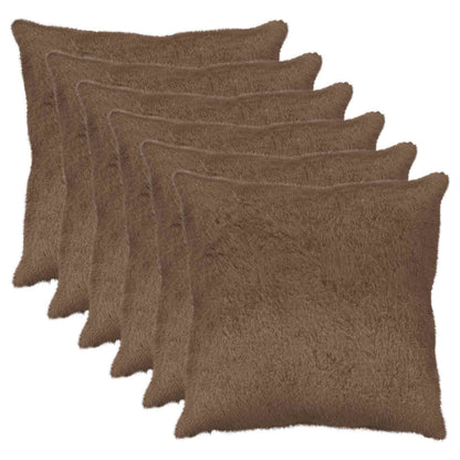 Cushion Cover 6 pcs HEERLEN Light Brown 55 x 55 cm