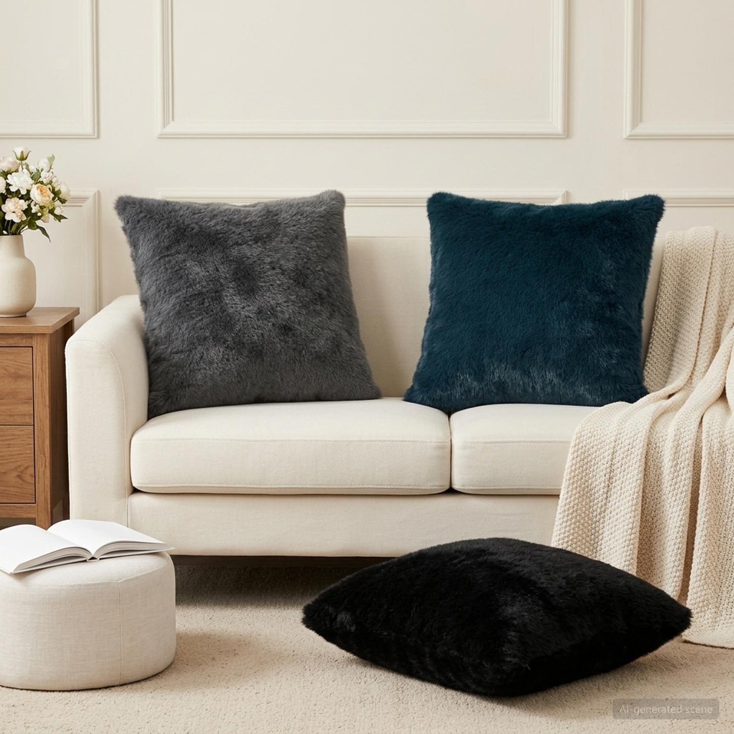 Cushion Cover 2 pcs HEERLEN Navy Blue 55 x 55 cm