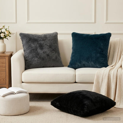 Cushion Cover 2 pcs HEERLEN Dark Grey 55 x 55 cm