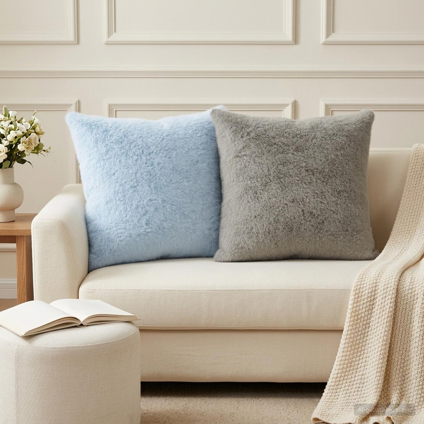 Cushion Cover 6 pcs HEERLEN Light Grey 55 x 55 cm