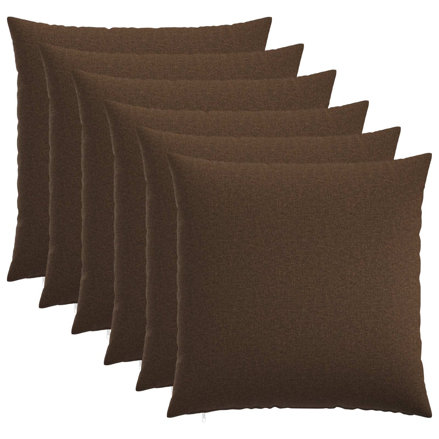 Cushion Cover 6 pcs HEERLEN Brown 60 x 60 cm Fabric