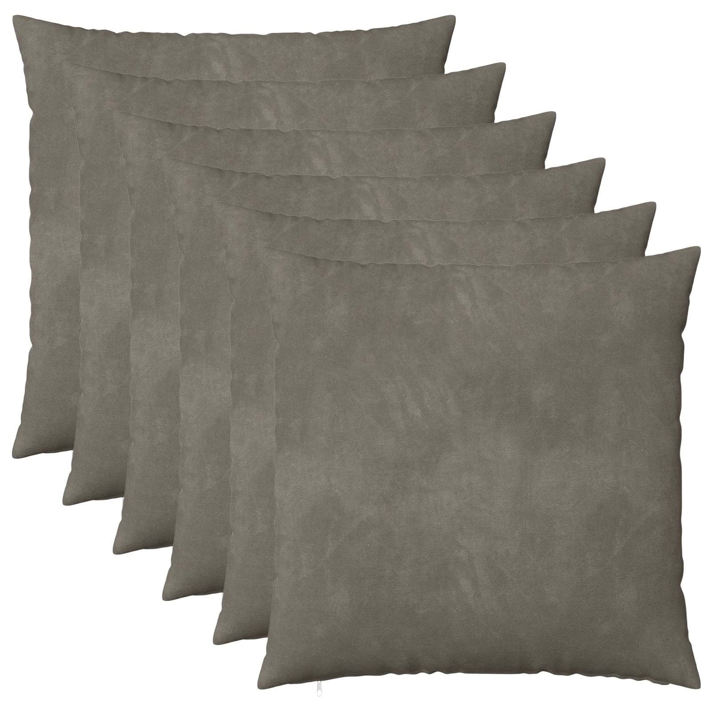 Cushion Cover 6 pcs HEERLEN Light Grey 60 x 60 cm Velvet