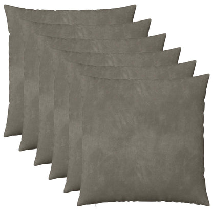 Cushion Cover 6 pcs HEERLEN Light Grey 60 x 60 cm Velvet