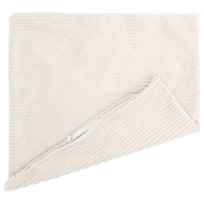 Cushion Cover 6 pcs HEERLEN Cream 60 x 60 cm Corduroy
