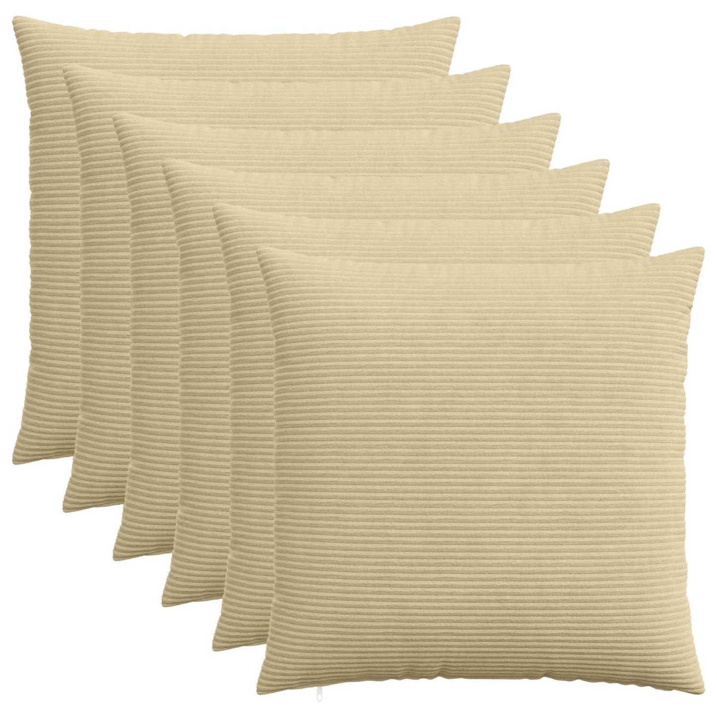 Cushion Cover 6 pcs HEERLEN Green Grey 60 x 60 cm Corduroy
