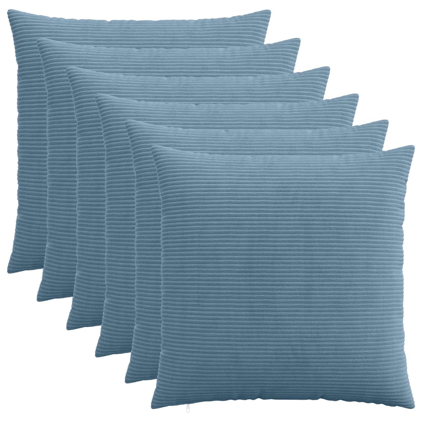 Cushion Cover 6 pcs HEERLEN Blue 60 x 60 cm Corduroy