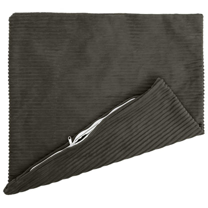 Cushion Cover 2 pcs HEERLEN Anthracite 60 x 60 cm Corduroy