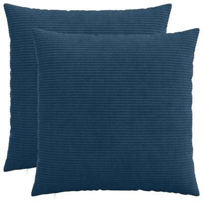 Cushion Cover 2 pcs HEERLEN Navy Blue 60 x 60 cm Corduroy