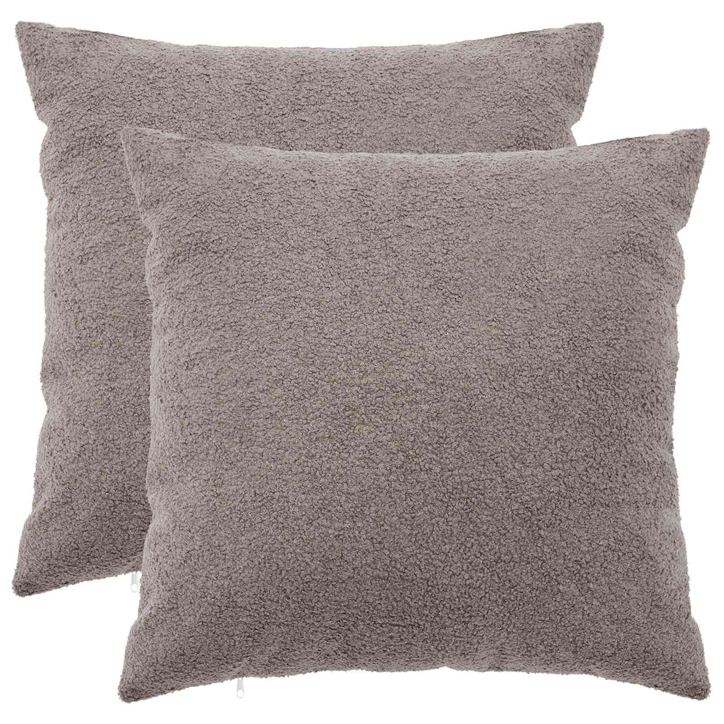 Cushion Cover 2 pcs HEERLEN Light Grey 60 x 60 cm Bouclé