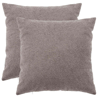 Cushion Cover 2 pcs HEERLEN Light Grey 60 x 60 cm Bouclé