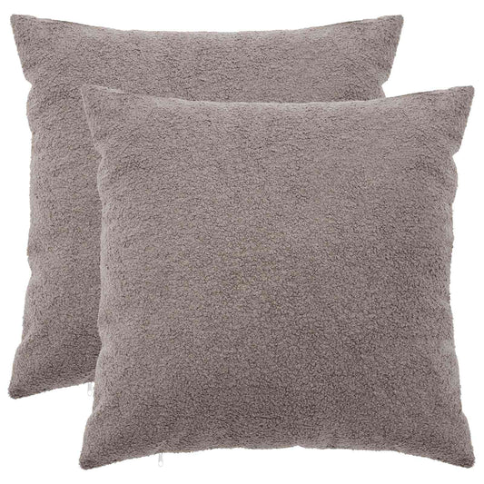 Cushion Cover 2 pcs HEERLEN Light Grey 60 x 60 cm Bouclé