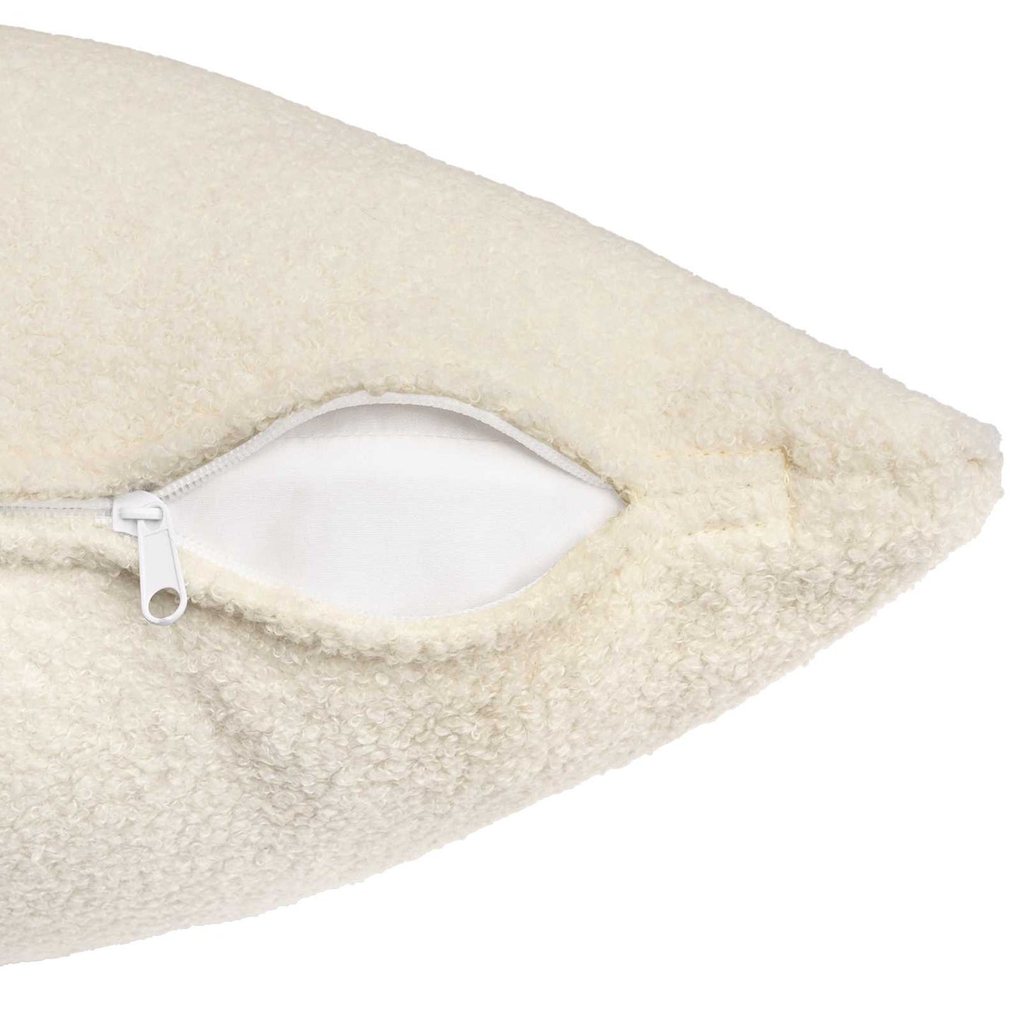 Cushion Cover 2 pcs HEERLEN Cream 60 x 60 cm Bouclé