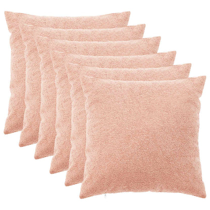 Cushion Cover 6 pcs HEERLEN Pink 60 x 60 cm Bouclé