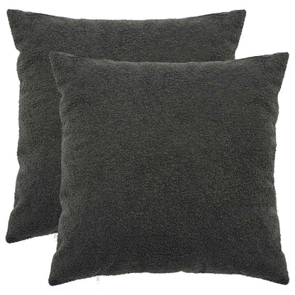 Cushion Cover 2 pcs HEERLEN Dark Grey 60 x 60 cm Bouclé