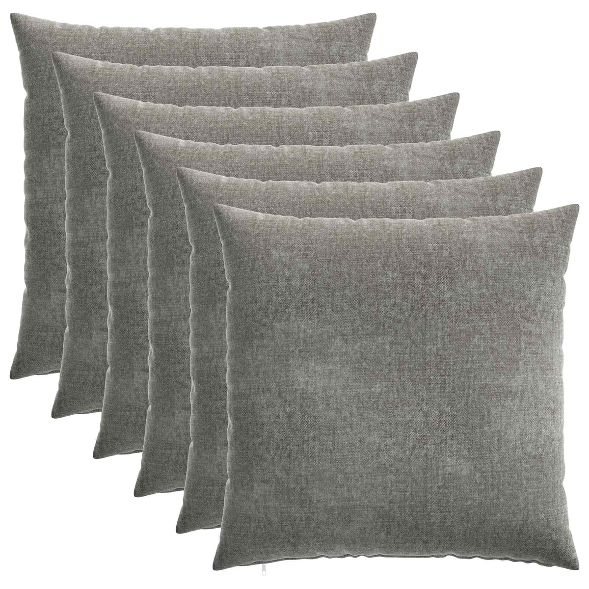 Cushion Cover 6 pcs HEERLEN Dark Grey 60 x 60 cm