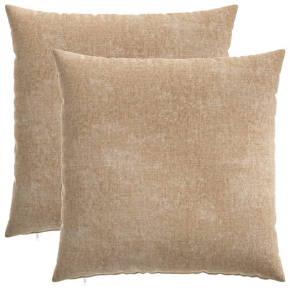 Cushion Cover 2 pcs HEERLEN Taupe 60 x 60 cm Chenille Fabric