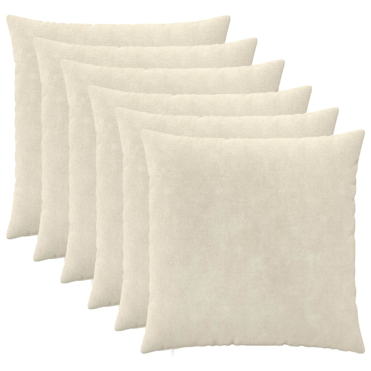 Cushion Cover 6 pcs HEERLEN Cream 60 x 60 cm Microfiber Fleece