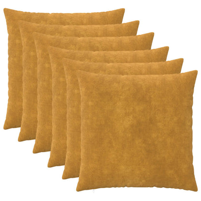 Cushion Cover 6 pcs HEERLEN Yellow 60 x 60 cm Microfiber Fleece