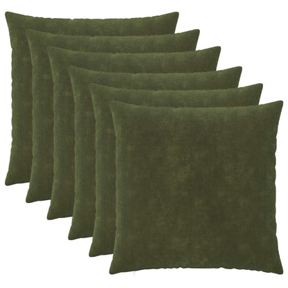 Cushion Cover 6 pcs HEERLEN Green 60 x 60 cm Microfiber Fleece