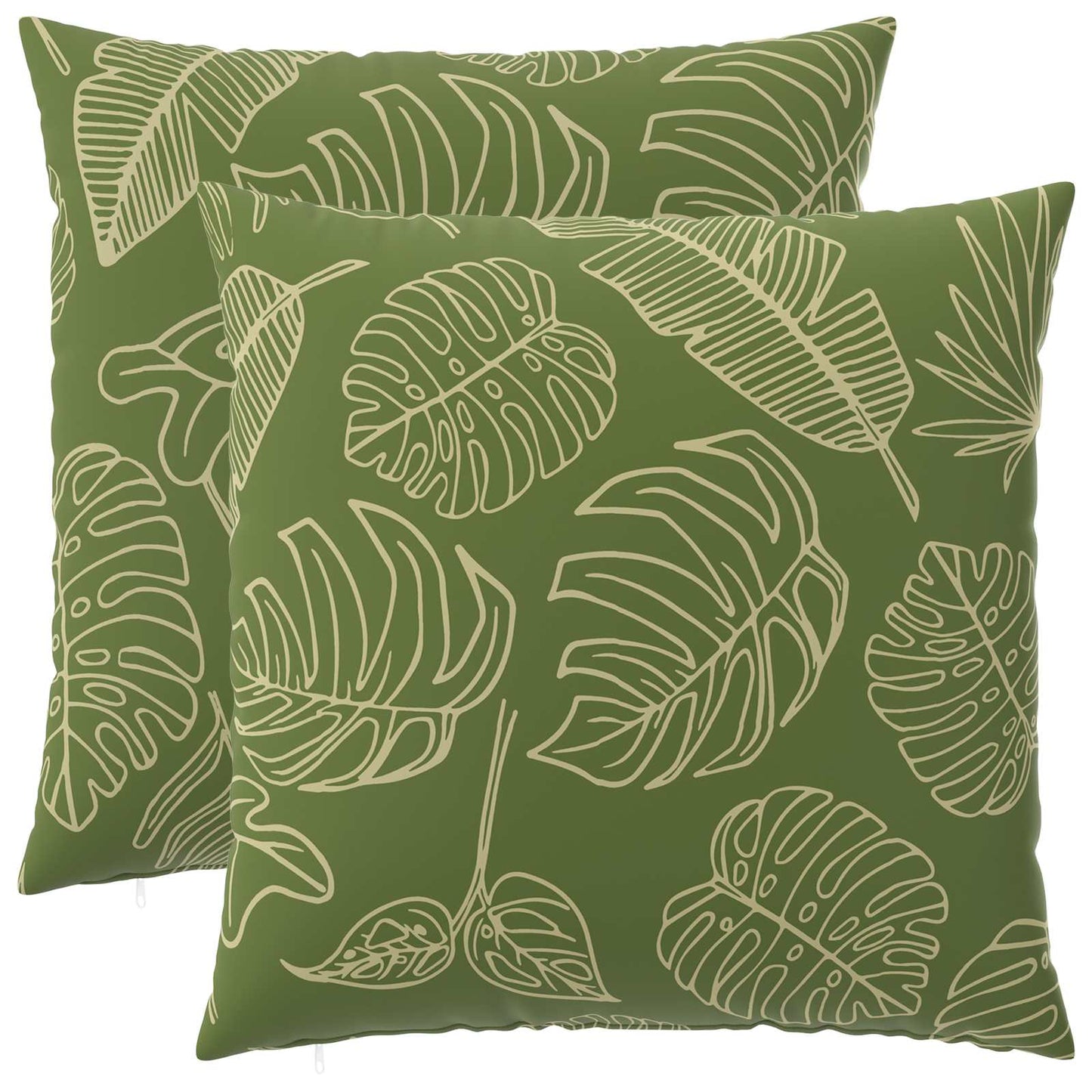 Cushion Cover 2 pcs HEERLEN Leaf Design 60 x 60 cm Polyester