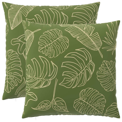Cushion Cover 2 pcs HEERLEN Leaf Design 60 x 60 cm Polyester