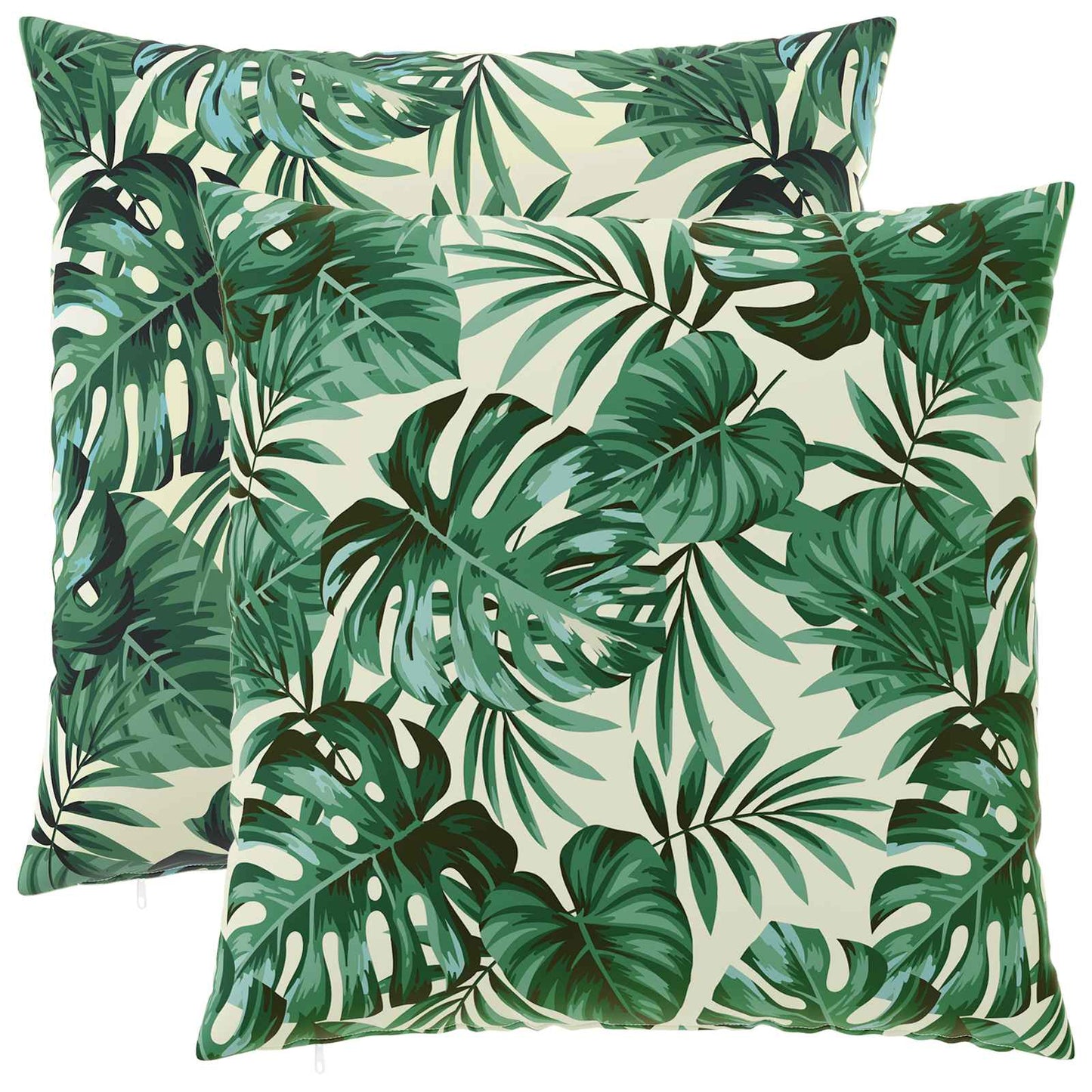 Cushion Cover 2 pcs HEERLEN Leaf Pattern 60 x 60 cm Polyester