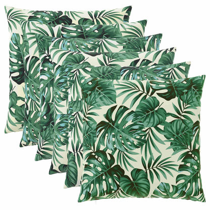 Cushion Cover 6 pcs HEERLEN Leaf Pattern 60 x 60 cm Polyester