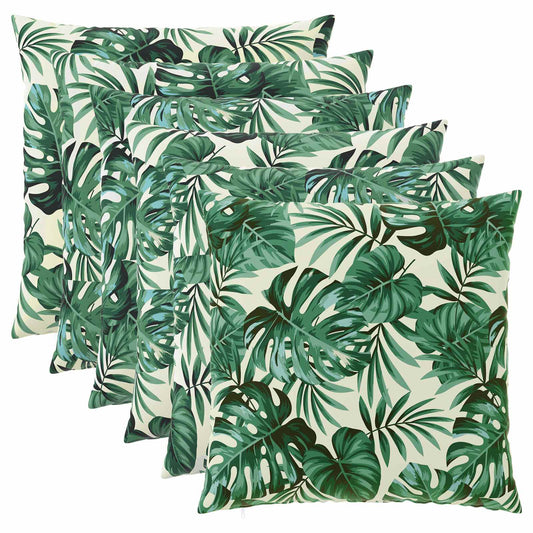 Cushion Cover 6 pcs HEERLEN Leaf Pattern 60 x 60 cm Polyester