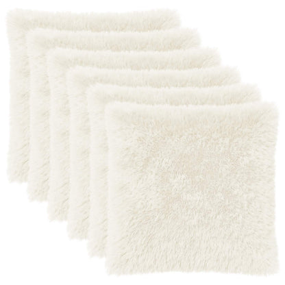 Cushion Cover 6 pcs HEERLEN White 60 x 60 cm PV Fleece