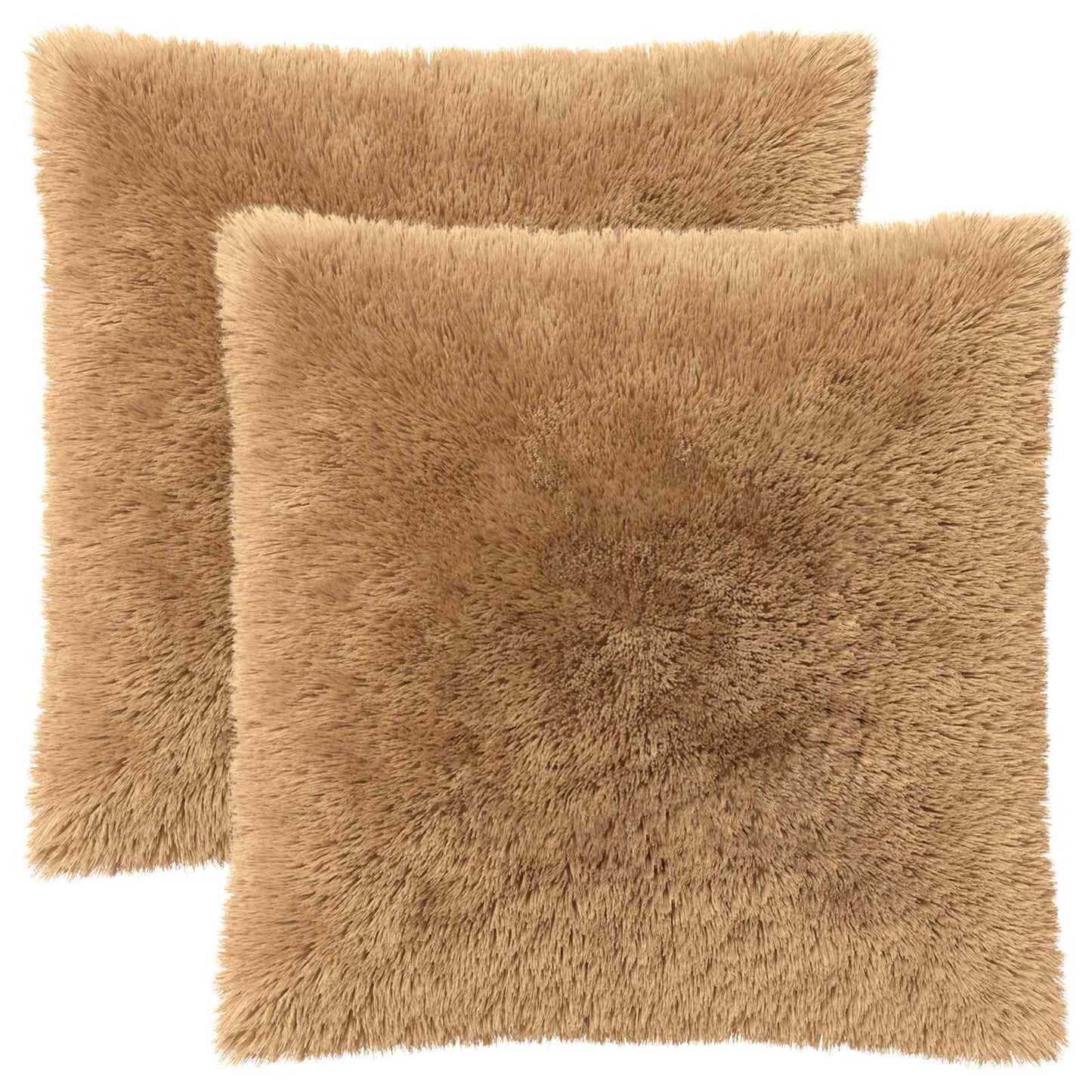 Cushion Cover 2 pcs HEERLEN Taupe 60 x 60 cm PV Fleece
