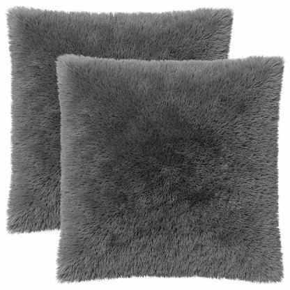 Cushion Cover 2 pcs HEERLEN Light Grey 60 x 60 cm PV Fleece