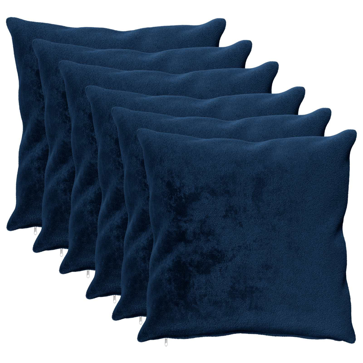 Cushion Cover 6 pcs HEERLEN Navy Blue 60 x 60 cm Flannel
