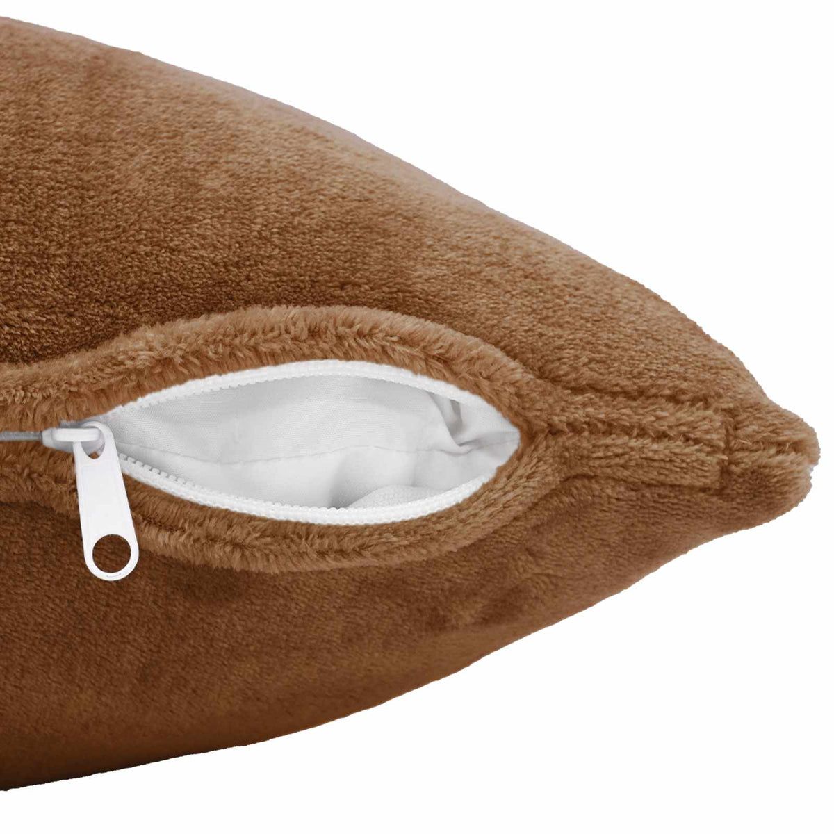Cushion Cover 2 pcs HEERLEN Light Brown 60 x 60 cm Flannel