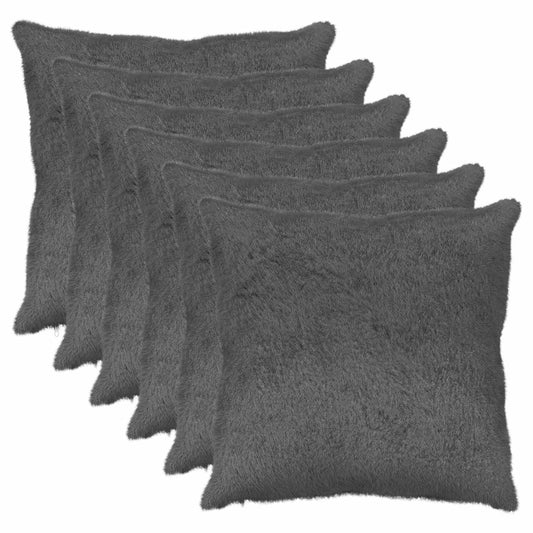 Cushion Cover 6 pcs HEERLEN Dark Grey 60 x 60 cm