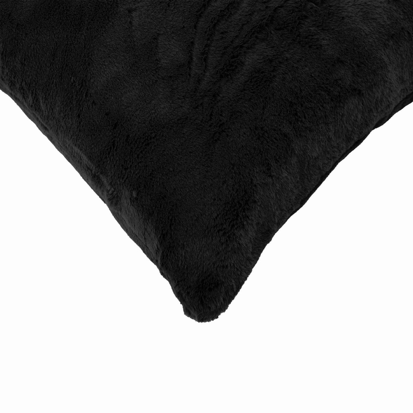 Cushion Cover 6 pcs HEERLEN Black 60 x 60 cm Faux Rabbit Fur