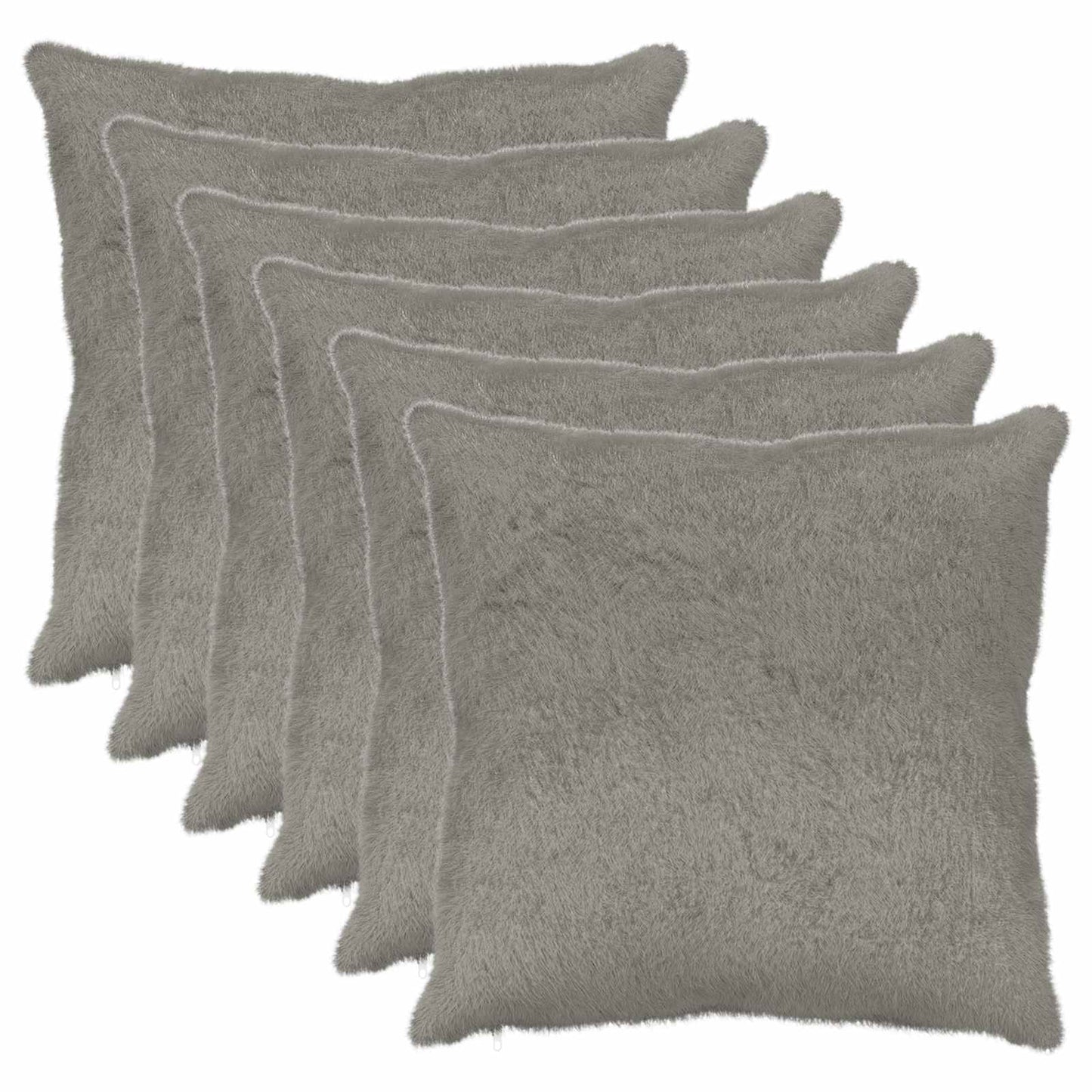 Cushion Cover 6 pcs HEERLEN Light Grey 60 x 60 cm