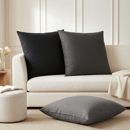 Cushion Cover 2 pcs HEERLEN Dark Grey 70 x 70 cm Fabric