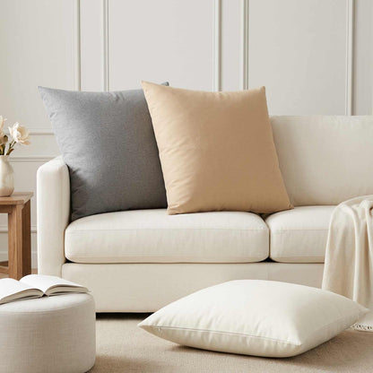 Cushion Cover 6 pcs HEERLEN White 80 x 80 cm Fabric