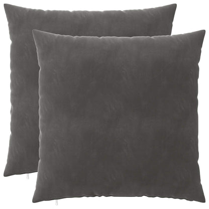 Cushion Cover 2 pcs HEERLEN Dark Grey 65 x 65 cm Velvet