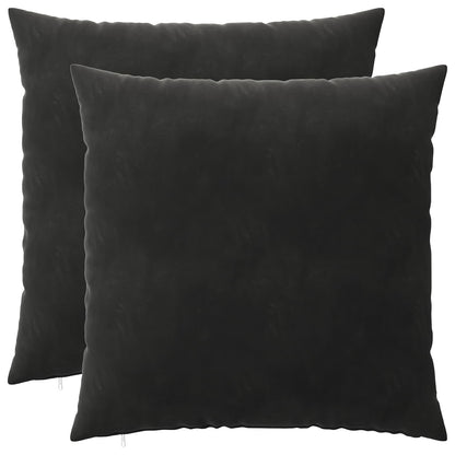 Cushion Cover 2 pcs HEERLEN Black 65 x 65 cm Velvet