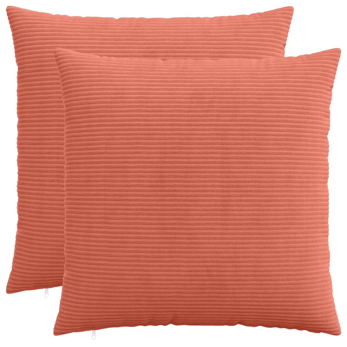 Cushion Cover 2 pcs HEERLEN Red Orange 65 x 65 cm Corduroy