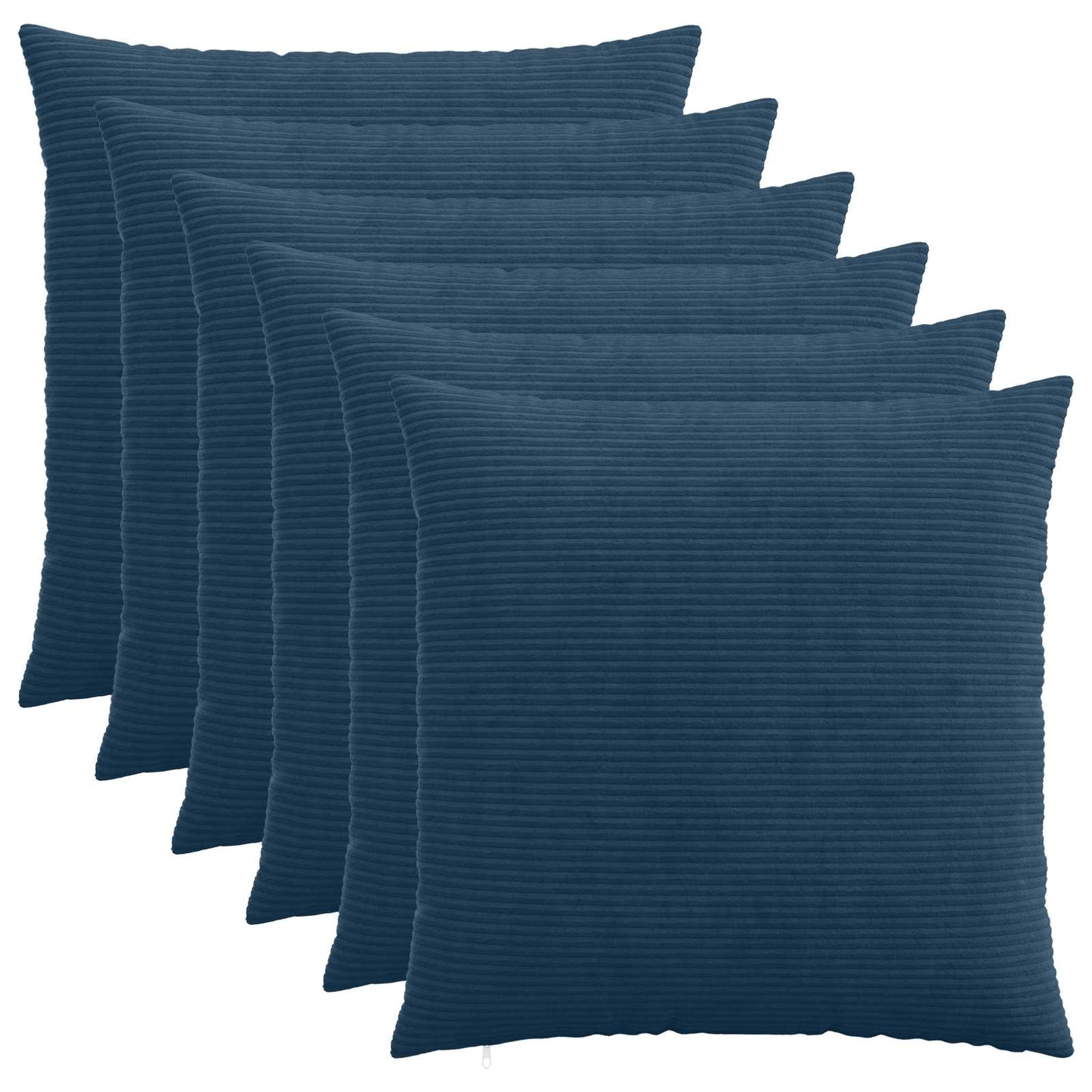 Cushion Cover 6 pcs HEERLEN Navy Blue 65 x 65 cm Corduroy