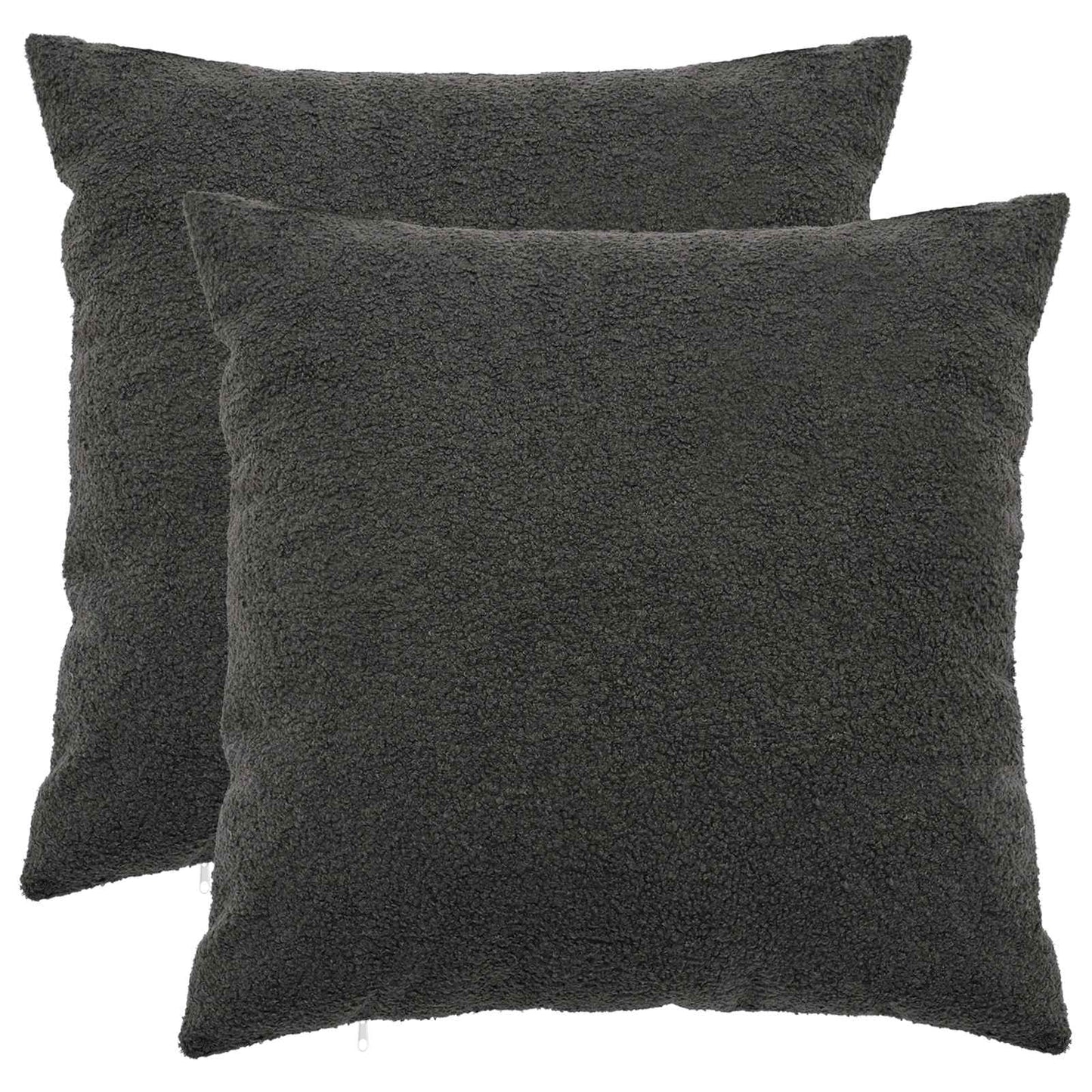 Cushion Cover 2 pcs HEERLEN Dark Grey 65 x 65 cm Bouclé