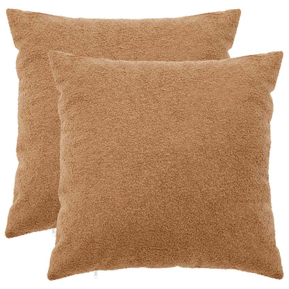 Cushion Cover 2 pcs HEERLEN Beige 65 x 65 cm Bouclé